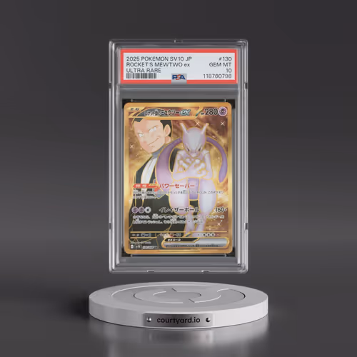 2025 Pokémon SV10-Glory of Team Rocket #130 Team Rocket's Mewtwo EX - Holo Ultra Rare (PSA 10 GEM MI