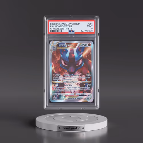 2023 Pokémon Swsh Black Star Promo #291 Lucario Vstar - Full Art Crown Zenith Elite Trainer Box (PSA