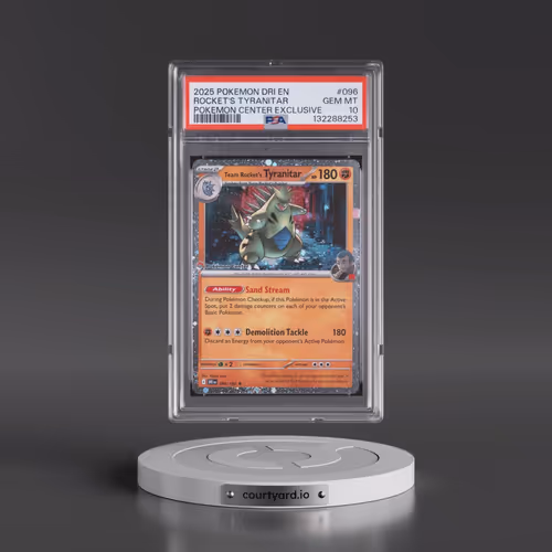 2025 Pokémon Dri EN-Destined Rivals #096 Team Rocket's Tyranitar - Pokemon Center Exclusive (PSA 10