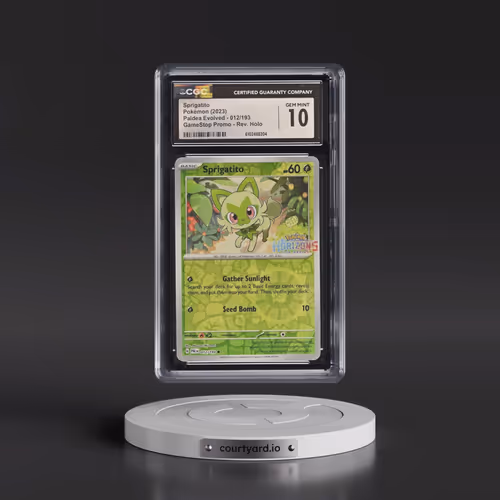 2023 Paldea Evolved - PAL EN #012/193 Sprigatito - GameStop Promo Rev. Holo (CGC 10 GEM MINT)