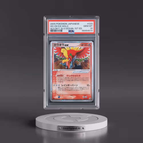 2005 Pokémon Golden Sky, Silvery Ocean #020 HO-Oh EX - 1st Edition Holo Holo (PSA 10 GEM MINT)