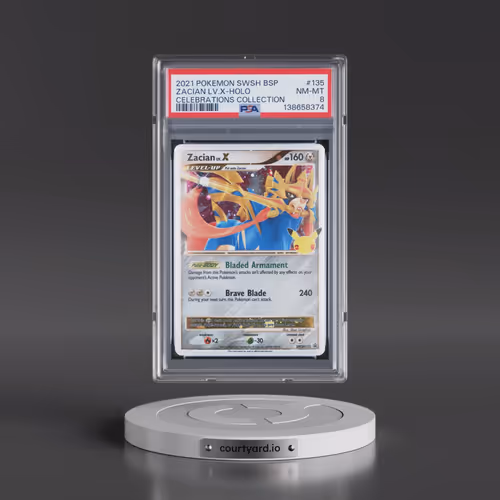 2021 Pokémon Swsh Black Star Promo #135 Zacian LV.X - Holo Celebrations Collection (PSA 8 NM-MT)