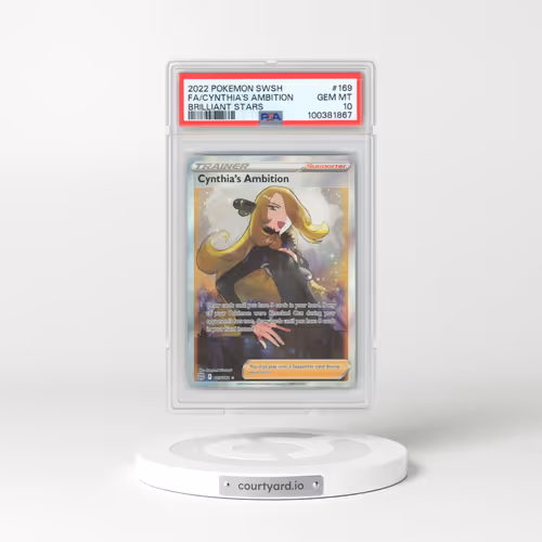 2022 Pokémon Sword & Shield Brilliant Stars #169 Cynthia's Ambition - Full Art (PSA 10 GEM MINT)