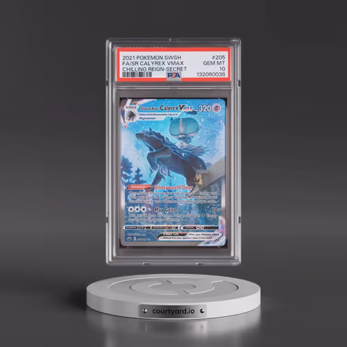 2021 Pokémon Sword & Shield Chilling Reign #205 Shadow Rider Calyrex Vmax - Full Art Secret (PSA 10