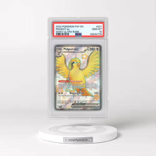 2024 Pokémon Paf EN-Paldean Fates #221 Pidgeot EX - Holo Shiny Ultra Rare (PSA 10 GEM MINT)