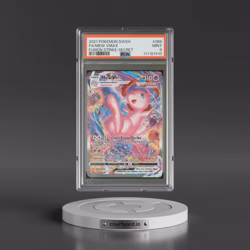 2021 Pokémon Sword & Shield Fusion Strike #269 Mew Vmax - Full Art Secret (PSA 9 MINT)