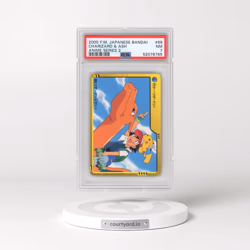 2000 Pokémon Bandai Anime Series 2 #69 Charizard & Ash (PSA 7 NM)