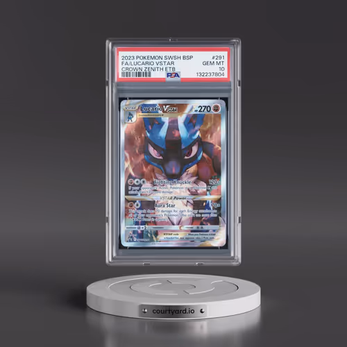 2023 Pokémon Swsh Black Star Promo #291 Lucario Vstar - Full Art Crown Zenith Elite Trainer Box (PSA