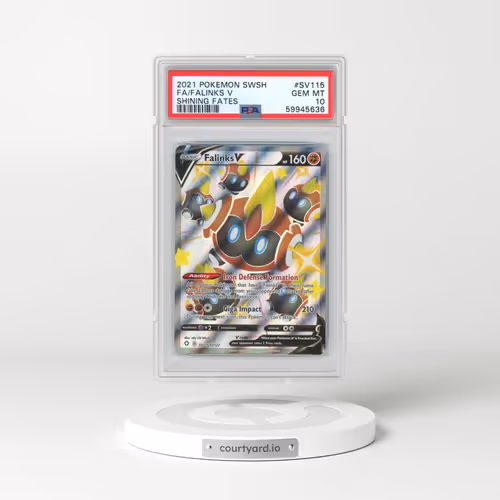 2021 Pokémon Sword & Shield Shining Fates #SV115 Falinks V - Holo Full Art (PSA 10 GEM MINT)