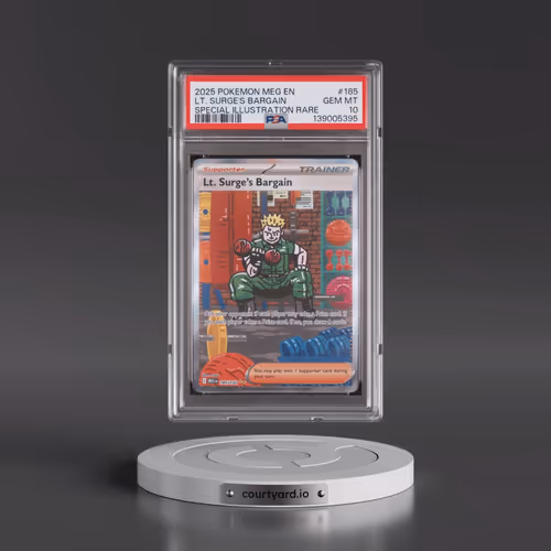 2025 Pokémon Meg EN-Mega Evolution #185 LT. Surge's Bargain - Special Illustration Rare (PSA 10 GEM