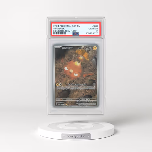 2024 Pokémon Ssp EN-Surging Sparks #202 Stunfisk - Illustration Rare (PSA 10 GEM MINT)