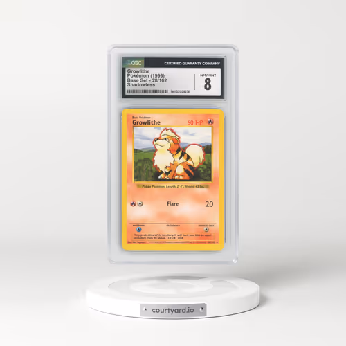 1999 Base Set #28/102 Growlithe - Shadowless Shadowless (CGC 8 NM-MT)