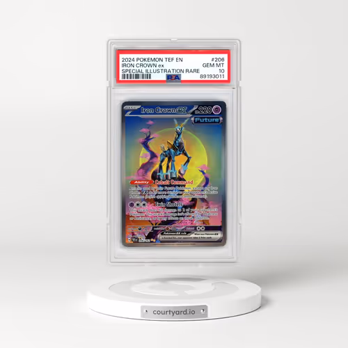 2024 Pokémon Tef EN-Temporal Forces #206 Iron Crown EX - Holo Special Illustration Rare (PSA 10 GEM