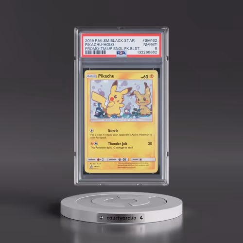 2019 Pokémon SM Black Star Promo #SM162 Pikachu - Holo Team Up Single Pack Blisters (PSA 8 NM-MT)