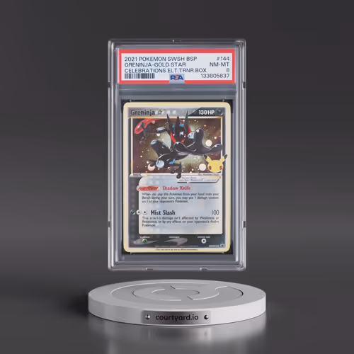 2021 Pokémon Swsh Black Star Promo #144 Greninja-Gold Star - Celebrations Elite Trainer Box (PSA 8 N