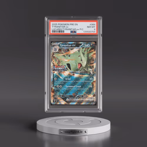2025 Pokémon Pre EN-Prismatic Evolutions #064 Tyranitar EX - Holo Lucario EX & Tyranitar EX Premium