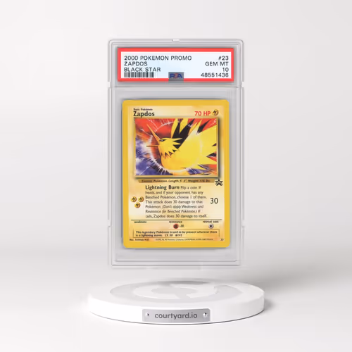 2000 Pokémon Promo Black Star #23 Zapdos - Toshinao Aoki Error (PSA 10 GEM MINT)