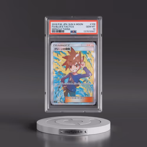 2019 Pokémon Sun & Moon Miracle Twins #106 Blue's Tactics - Full Art (PSA 10 GEM MINT)