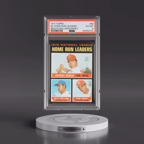 1971 Topps #66 NL Home Run Leaders - Bench/Williams/Perez (PSA 6 EX-MT)