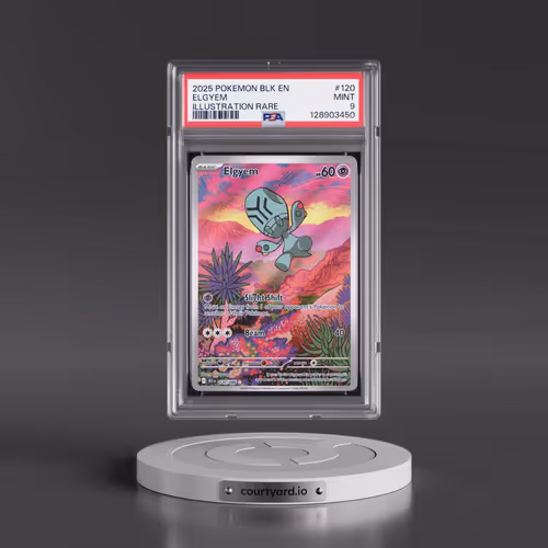 2025 Pokémon Blk EN-Black Bolt #120 Elgyem - Illustration Rare (PSA 9 MINT)