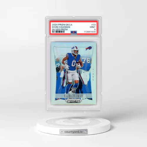 2024 Panini Prizm Deca #33 Keon Coleman - Silver Prizm (PSA 9 MINT)