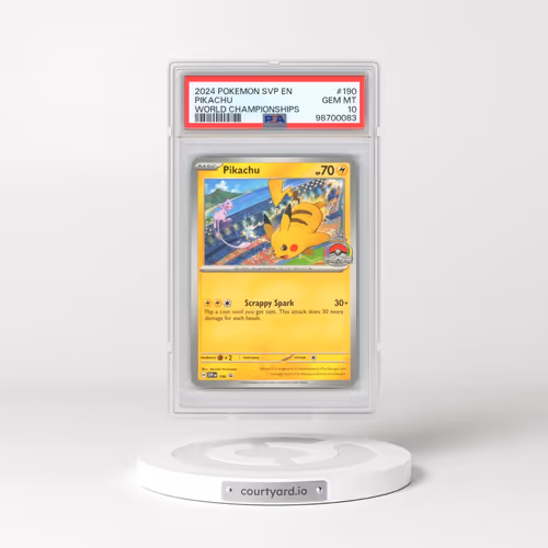2024 Pokémon Svp EN-SV Black Star Promo #190 Pikachu - World Championships (PSA 10 GEM MINT)