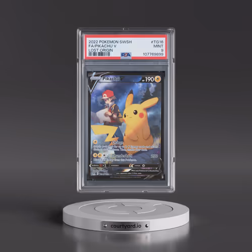 2022 Pokémon Sword & Shield Lost Origin #TG16 Pikachu V - Holo Full Art (PSA 9 MINT)