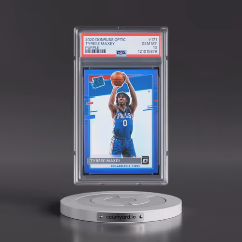 2020 Panini Donruss Optic #171 Tyrese Maxey - Purple (PSA 10 GEM MINT)