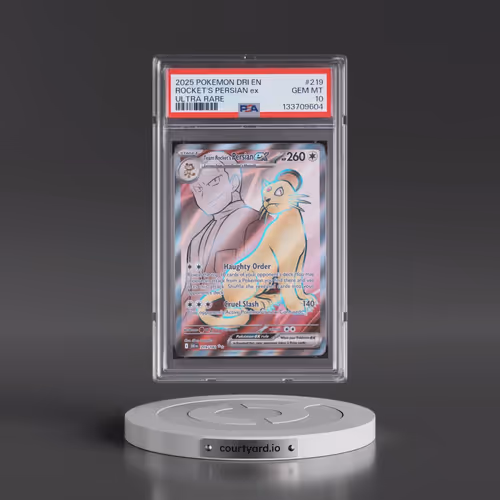 2025 Pokémon Dri EN-Destined Rivals #219 Team Rocket's Persian EX - Holo Ultra Rare (PSA 10 GEM MINT