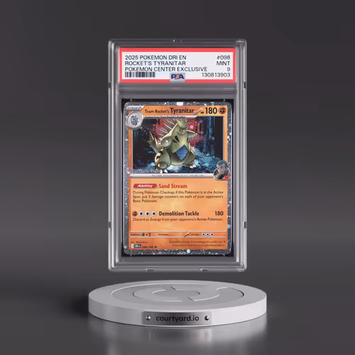 2025 Pokémon Dri EN-Destined Rivals #096 Team Rocket's Tyranitar - Pokemon Center Exclusive (PSA 9 M