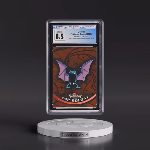 1999 Series 1 (Circular Nintendo Seal) #42 Golbat - 1st Print UK Ed (Blue Topps Logo) Silver Foil (S