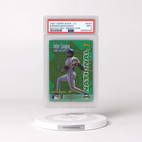 1997 Topps Inter-League Match Ups #ILM1 B.Bonds/M.McGwire - Refractor (PSA 9 MINT)