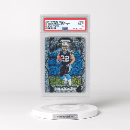 2017 Panini Prizm #249 Christian McCaffrey - Disco Prizm (PSA 9 MINT)