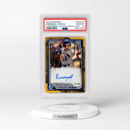 2024 Bowman Chrome Prospect Autographs #CPAETE Enmanuel Tejeda - Hta Gold Lava (PSA 10 GEM MINT)