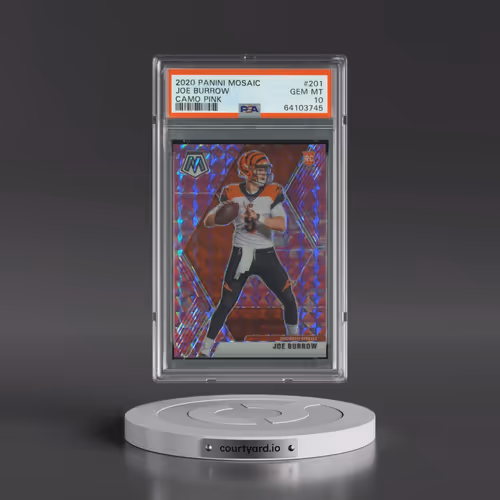 2020 Panini Mosaic #201 Joe Burrow - Camo Pink (PSA 10 GEM MINT)