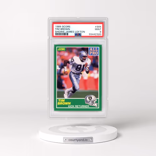 1989 Score #305 Tim Brown - Shows James Lofton (PSA 9 MINT)