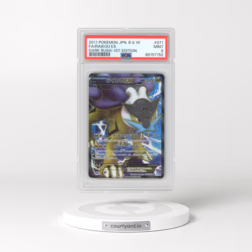2011 Pokémon Black & White Dark Rush #071 Raikou EX - 1st Edition Holo Full Art (PSA 9 MINT)