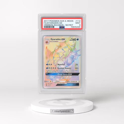 2017 Pokémon Sun & Moon Crimson Invasion #112 Gyarados GX - Holo Full Art Secret (PSA 9 MINT)