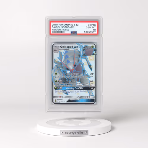 2019 Pokémon Sun & Moon Hidden Fates #SV48 Golisopod GX - Holo Full Art (PSA 10 GEM MINT)