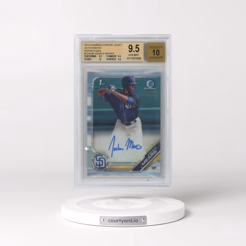 2019 Bowman Draft Chrome Draft Picks Autograph #CDAJM Joshua Mears - Refractor (BGS 9.5 GEM MINT)