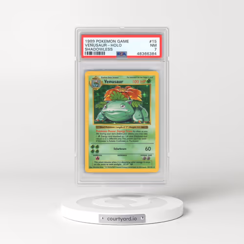 1999 Pokémon Game #15 Venusaur - Holo Shadowless (PSA 7 NM)