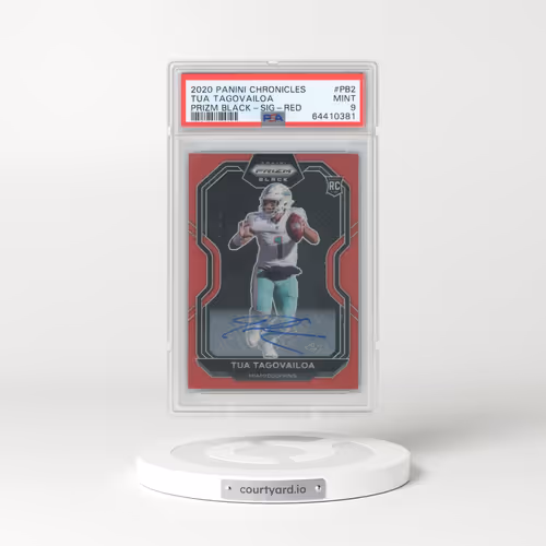 2020 Panini Chronicles Prizm Black #PB2 Tua Tagovailoa - Signature-Red (PSA 9 MINT)