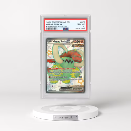 2024 Pokémon Svp EN-SV Black Star Promo #072 Great Tusk EX - Holo Paldean Fates Tin (PSA 10 GEM MINT