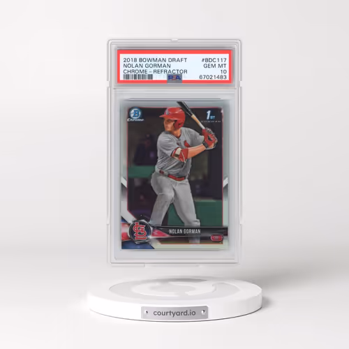 2018 Bowman Draft #BDC117 Nolan Gorman - Chrome-Refractor (PSA 10 GEM MINT)