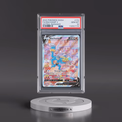 2022 Pokémon Sword & Shield Astral Radiance #172 Machamp V - Holo Full Art (PSA 10 GEM MINT)