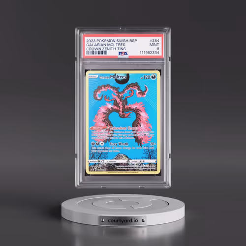 2023 Pokémon Swsh Black Star Promo #284 Galarian Moltres - Crown Zenith Tins (PSA 9 MINT)