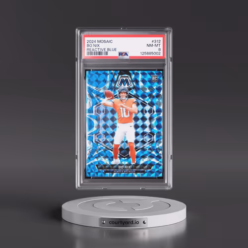 2024 Panini Mosaic #312 Bo Nix - Reactive Blue (PSA 8 NM-MT)
