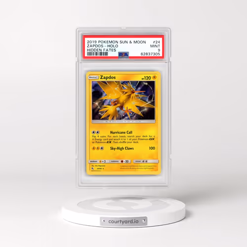 2019 Pokémon Sun & Moon Hidden Fates #24 Zapdos - Holo (PSA 9 MINT)