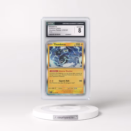 2023 Obsidian Flames - OBF EN #070/197 Thundurus - Holo (CGC 8 NM-MT)