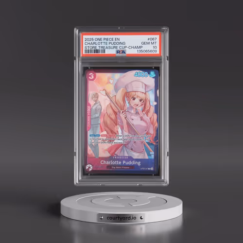 2025 One Piece Promos #067 Charlotte Pudding - Store Treasure Cup-Champion (PSA 10 GEM MINT)